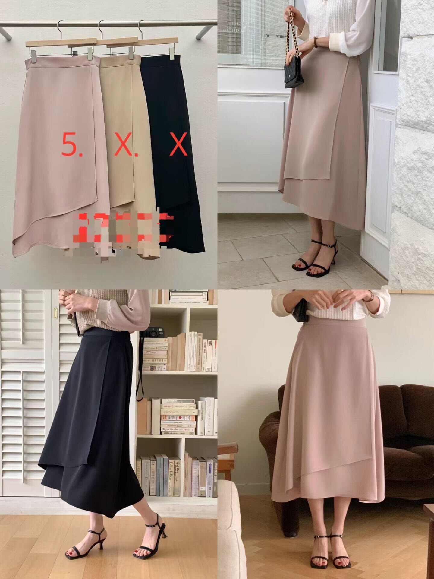 RE5404 優雅高腰雪紡飄逸半身裙 *特價* (優惠碼同充值購物金不適用)