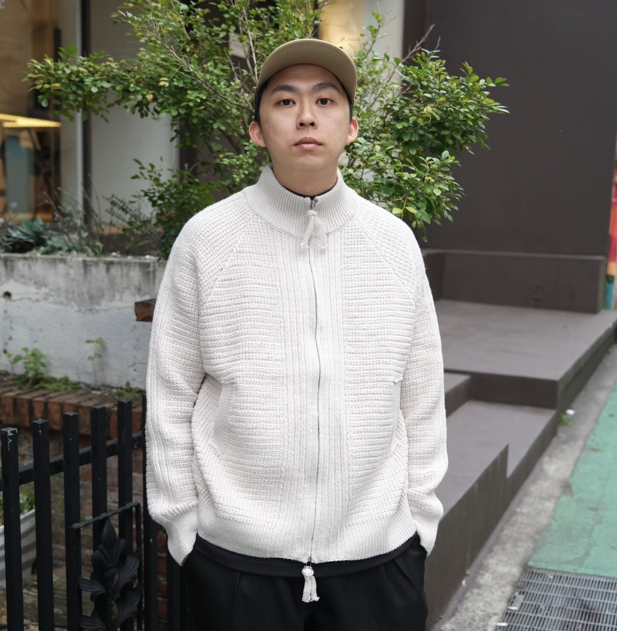 立領拉鍊針織外套