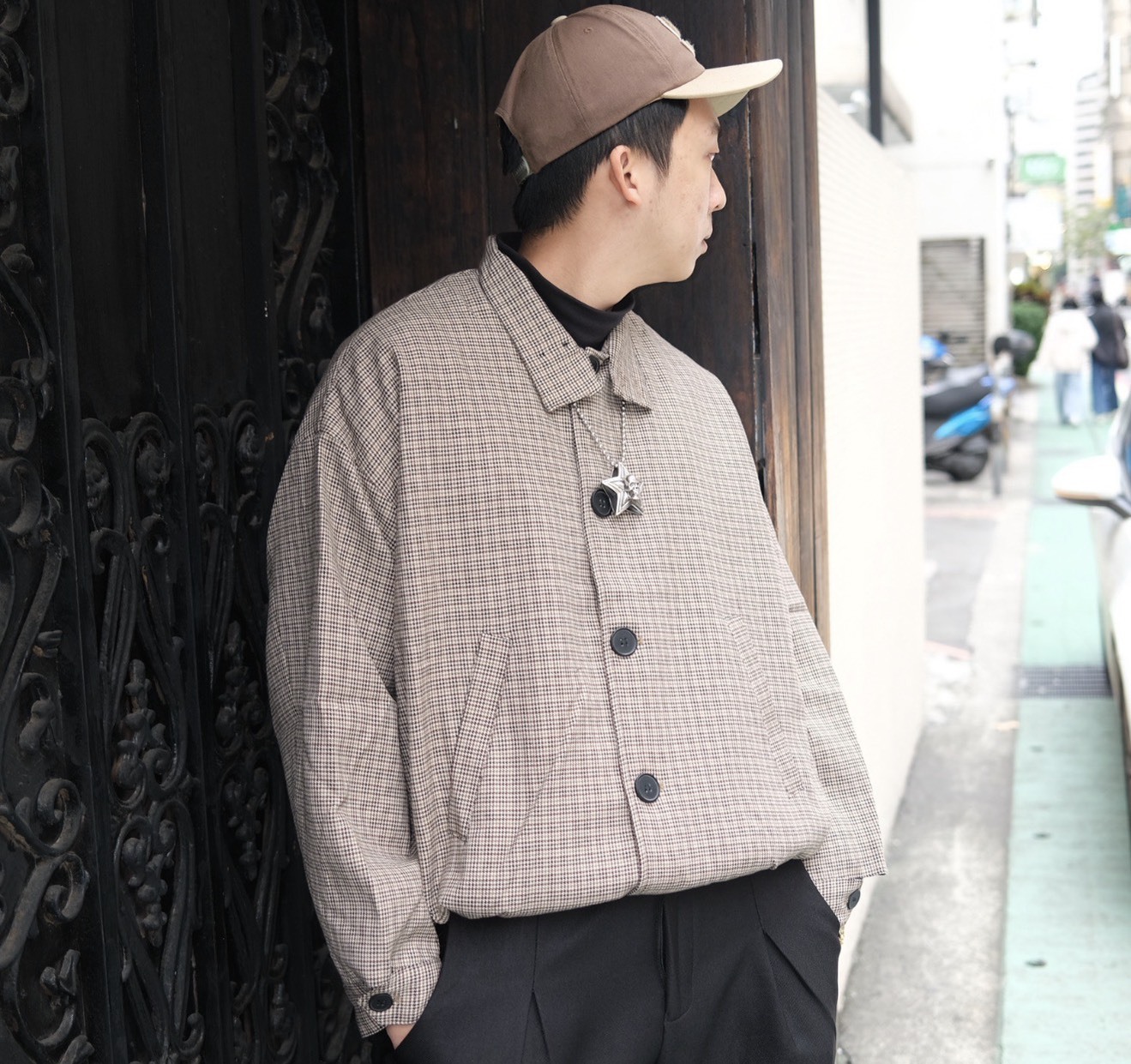 復古千鳥格紋夾克