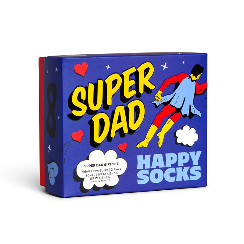 Happy Socks - 成人襪 2件組 禮盒 超級老爸(36-40)
