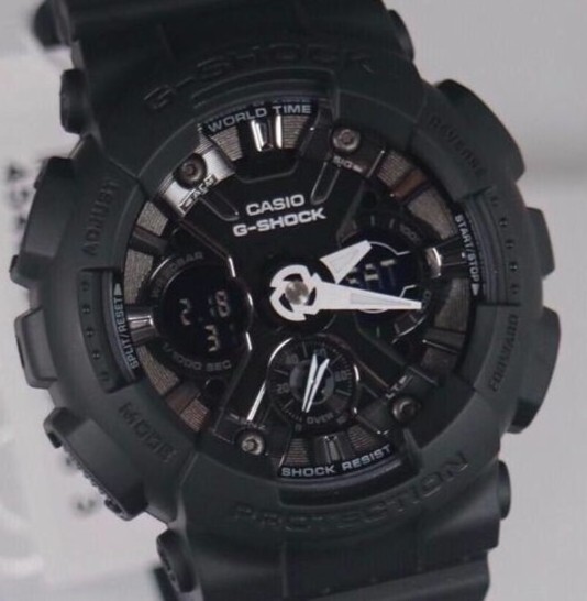 【CASIO 卡西歐】 G-SHOCK 立體金屬錶面 金屬光澤時尚小巧思 耐衝擊數位雙顯 手錶 GMA-S120MF-1A
