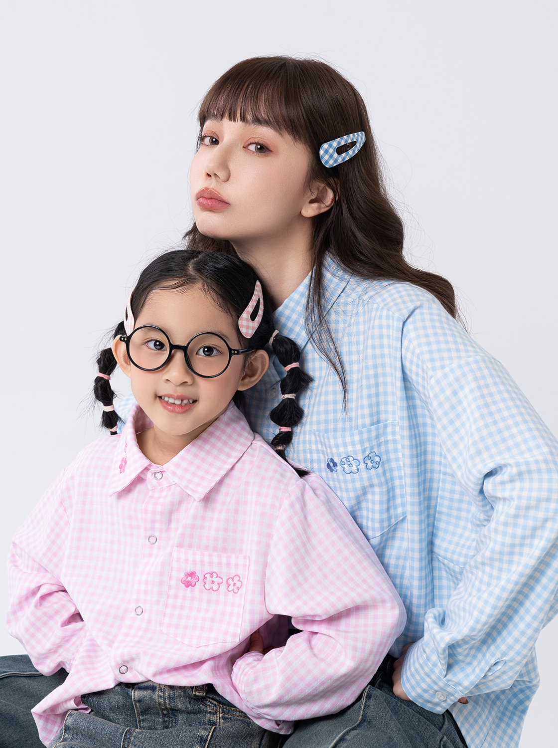 小花繡線格子襯衫【童裝】