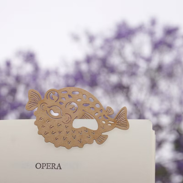 麥麥動物園 黑青斑河魨 紙雕書籤｜ MARK TAIWAN 臺灣