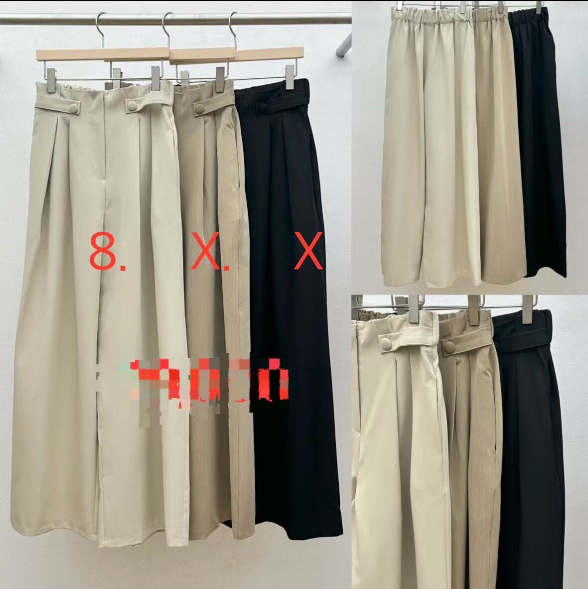 RE5414 後橡筋雙扣壓褶西裝褲 *特價* (優惠碼同充值購物金不適用)