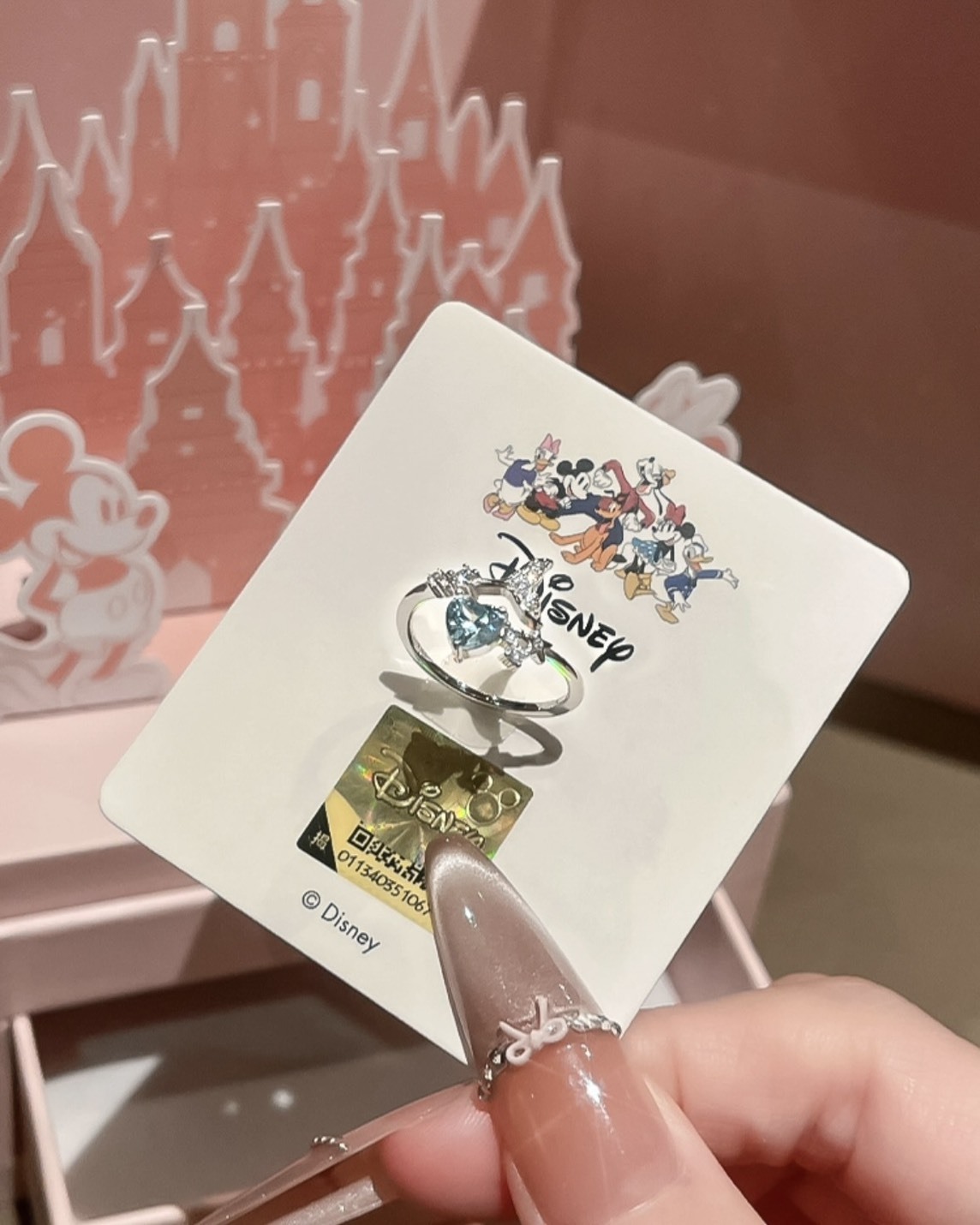 Disney 美人魚之戒 簡約 925銀 logo刻印 戒指 城堡禮盒