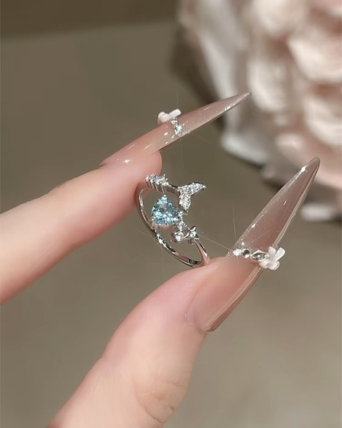 Disney 美人魚之戒 簡約 925銀 logo刻印 戒指 城堡禮盒