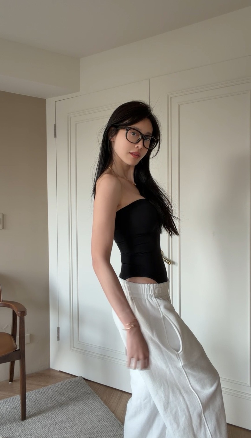 平口高彈性連體衣