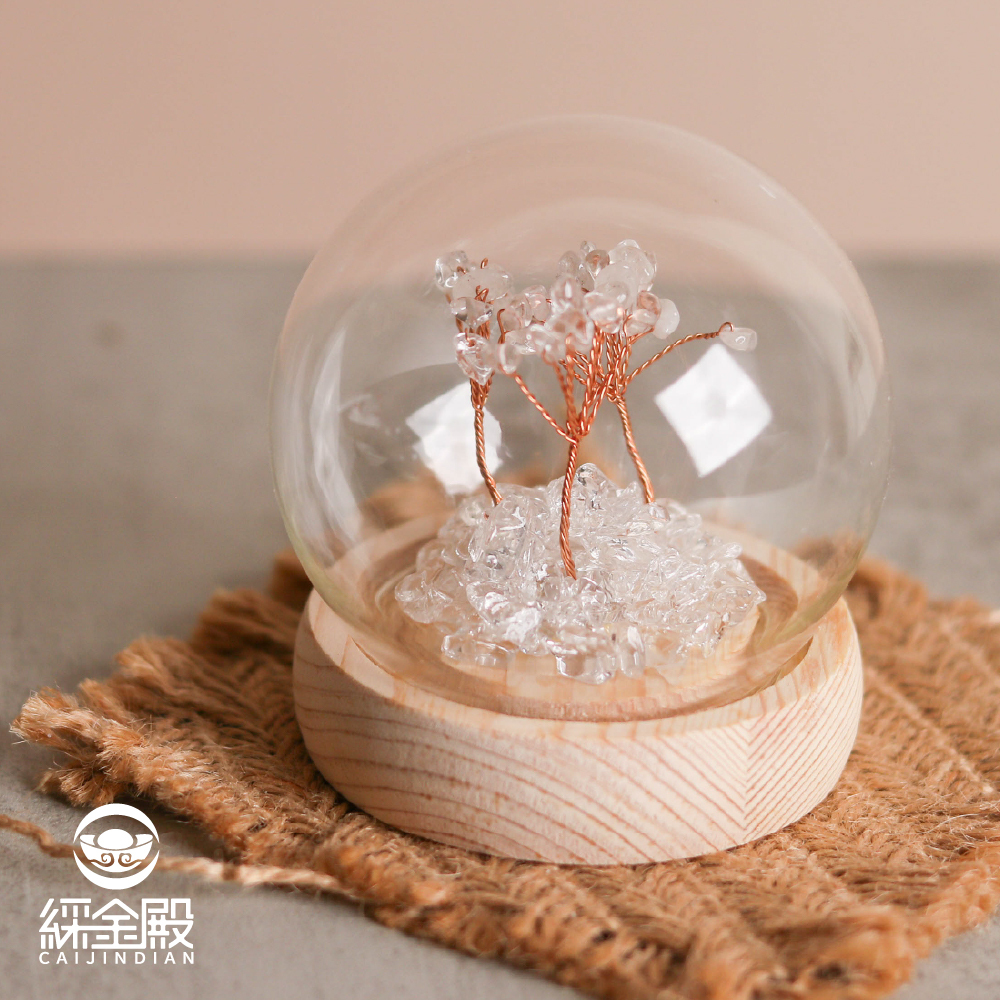 水晶許願發財樹-白水晶｜過爐加持｜招財樹｜正能量｜財運【綵金殿】