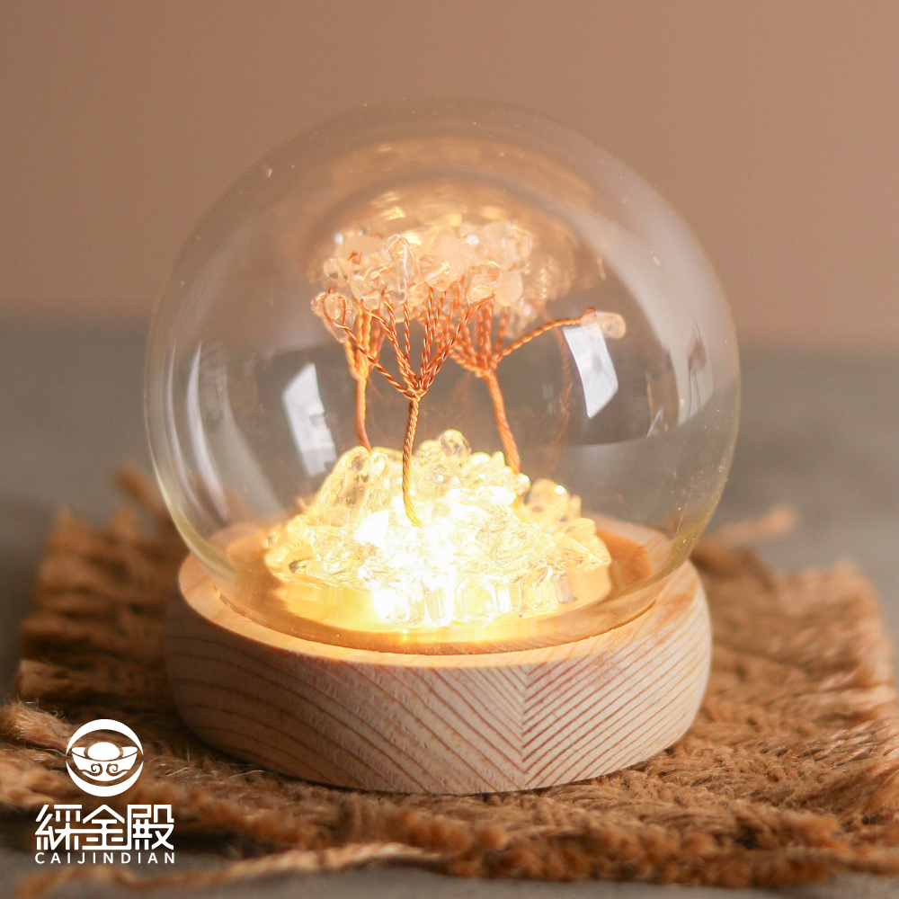 水晶許願發財樹-白水晶｜過爐加持｜招財樹｜正能量｜財運【綵金殿】