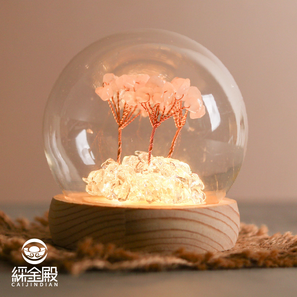 水晶許願發財樹-粉水晶｜過爐加持｜招財樹｜正能量｜財運【綵金殿】