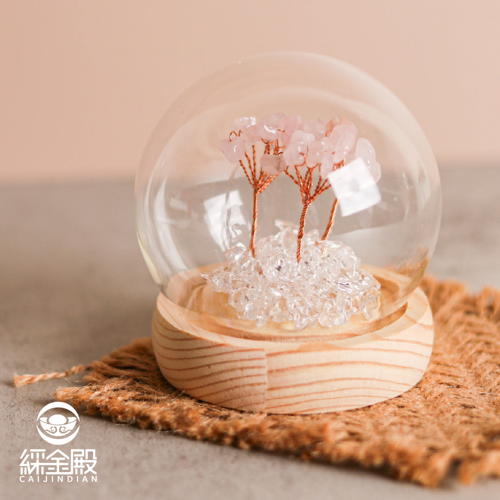 水晶許願發財樹-粉水晶｜過爐加持｜招財樹｜正能量｜財運【綵金殿】