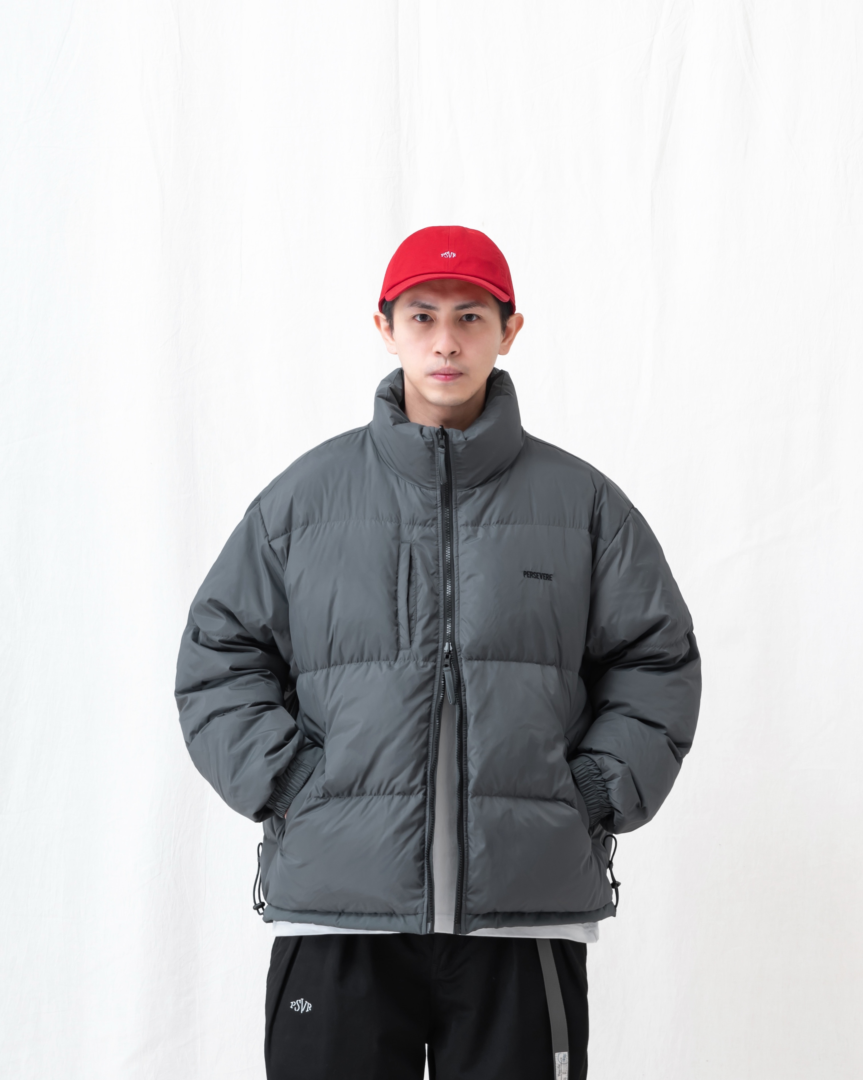 PERSEVERE 雙面穿立領保暖羽絨外套 黑/深藍灰 25 A/W Reversible Insulated Down Jacket