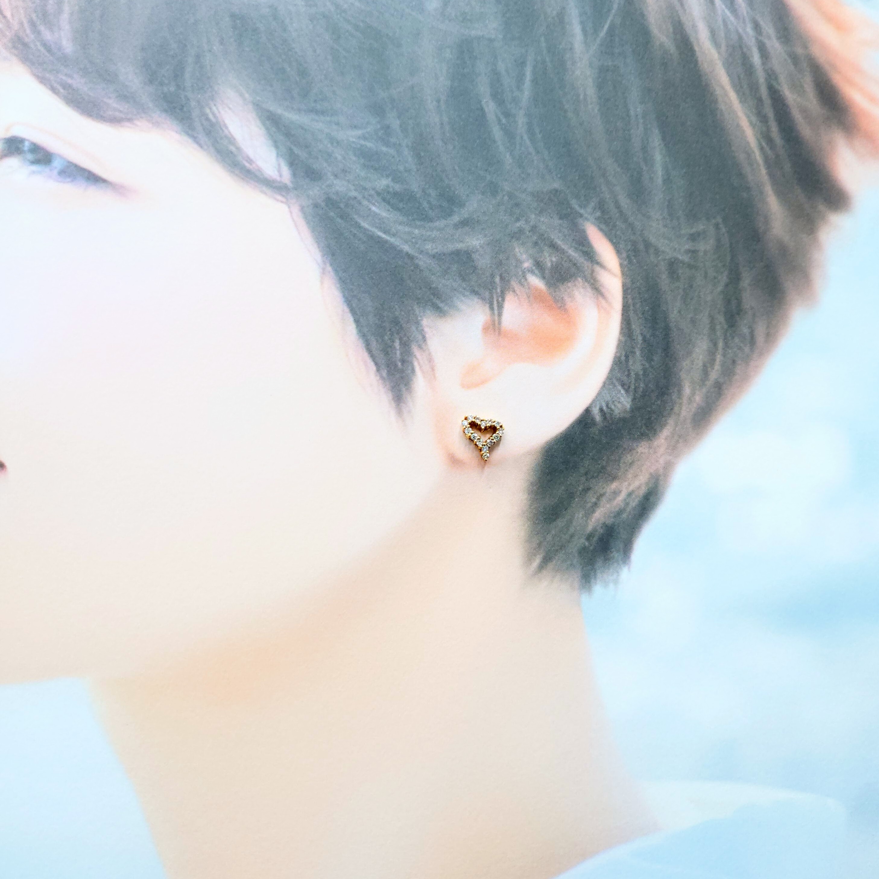 全新18K金38份鑽石耳環