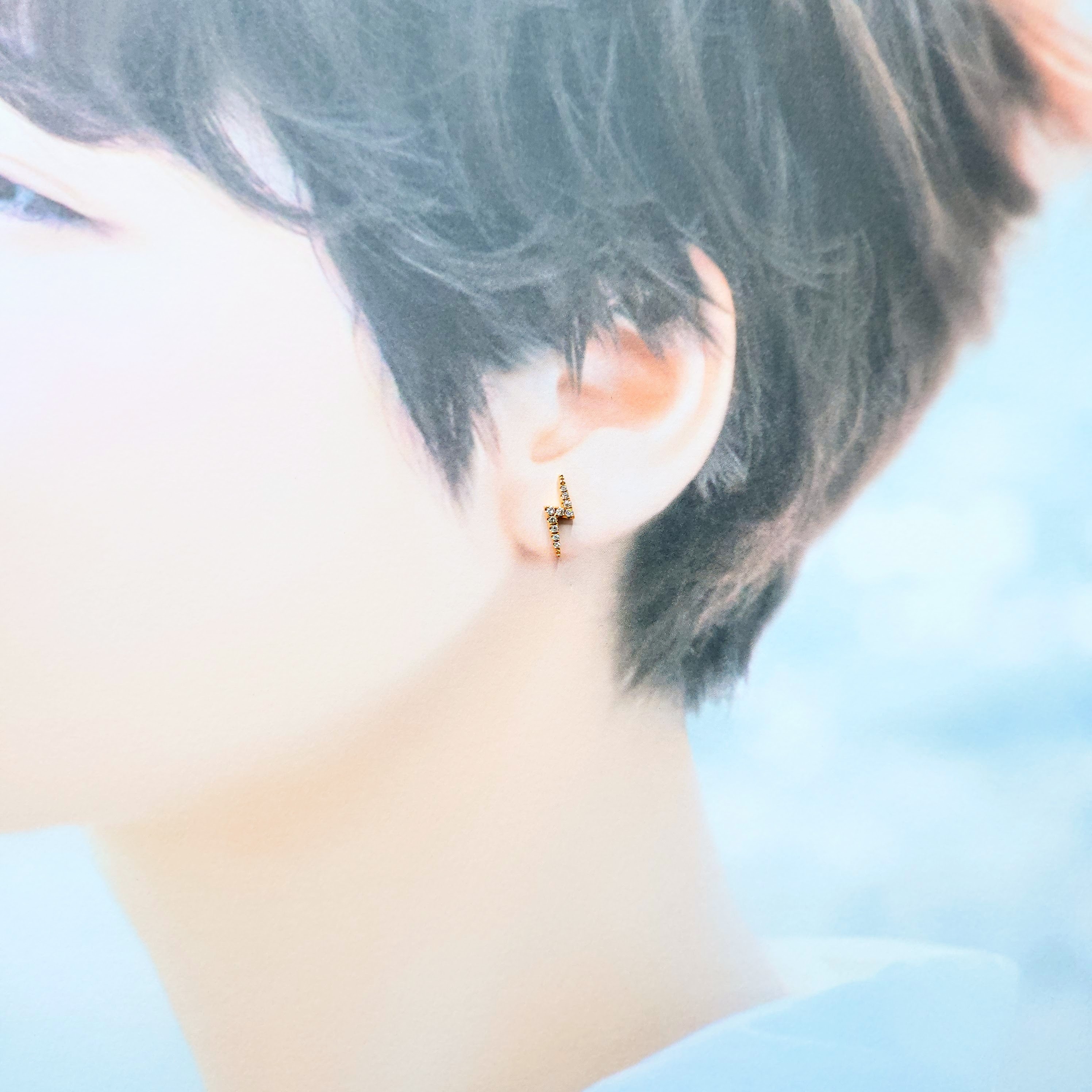 全新18K玫瑰金27份鑽石耳環