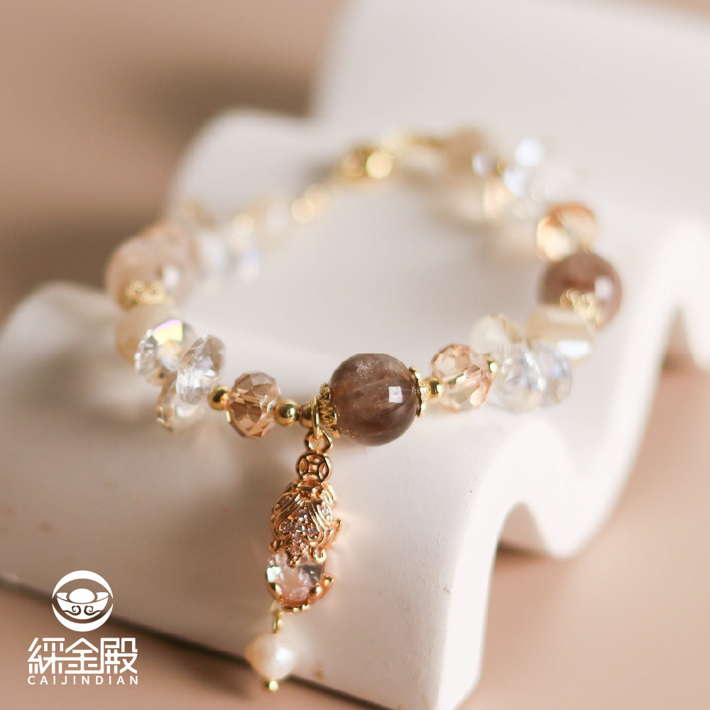 招財聚富貔貅髮晶開運手珠｜辟邪轉運｜提升自信｜求財｜積極【綵金殿】