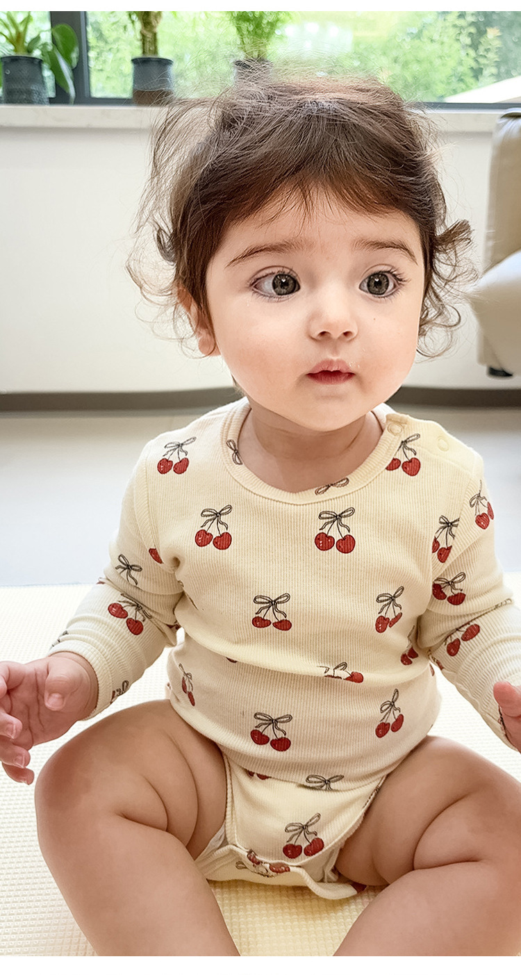 滿印熱氣球/櫻桃包屁衣套裝(66-90)