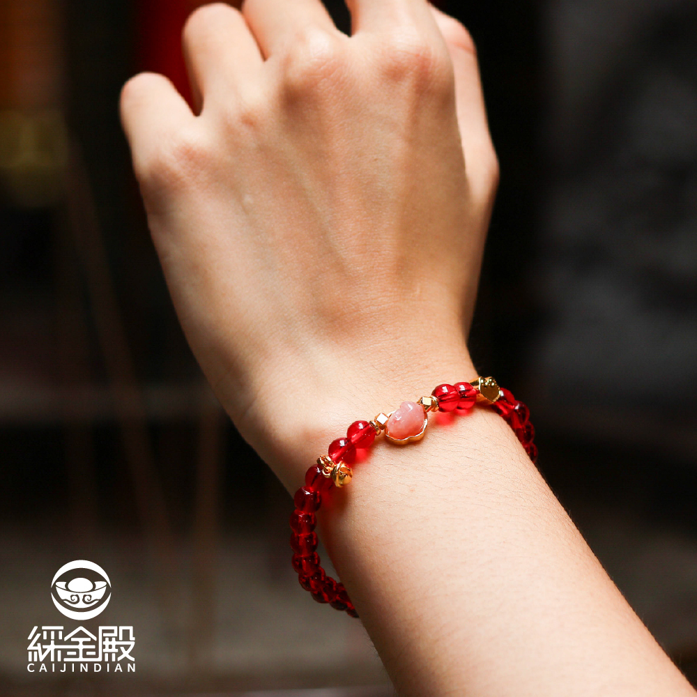 招貴人財草莓晶貔貅手珠｜貴人運｜提升自信｜求財｜增強人際緣分【綵金殿】