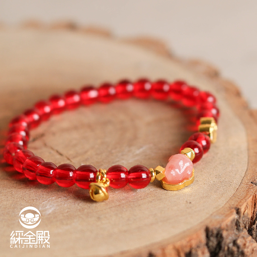 招貴人財草莓晶貔貅手珠｜貴人運｜提升自信｜求財｜增強人際緣分【綵金殿】