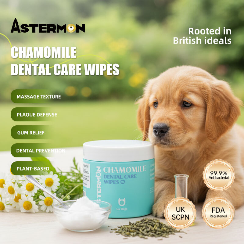 Degradable finger caps for dogs that help eliminate bad breath, fight plaque, soothe gums, and prevent dental diseases