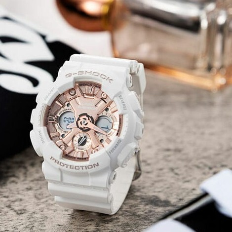 預購款【CASIO 卡西歐】 G-SHOCK 立體金屬錶面 金屬光澤時尚小巧思 耐衝擊數位雙顯 手錶 GMA-S120MF-7A2