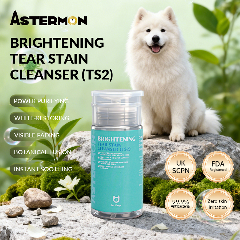 Pet brightening tear stain cleanser solution for dogs, effectively clearing stains
