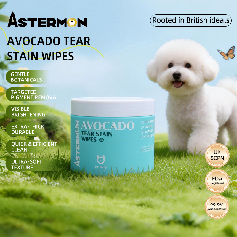 Natural and gentle tear stain wipes for dogs that soothe eye irritation and reduce tearing