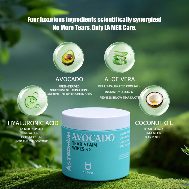 Natural and gentle tear stain wipes for dogs that soothe eye irritation and reduce tearing