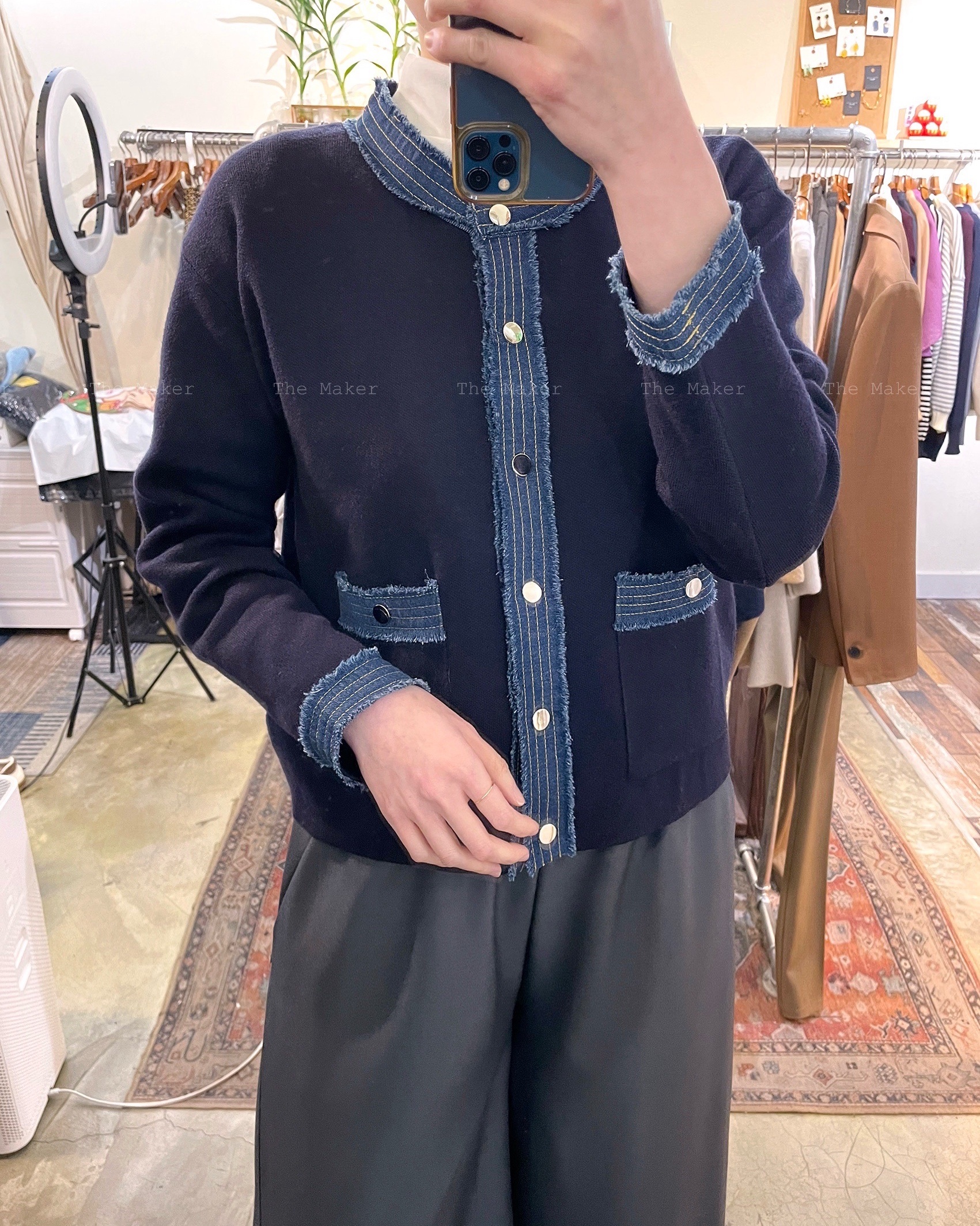 ✨ 拼牛仔邊邊Cardigan ✨