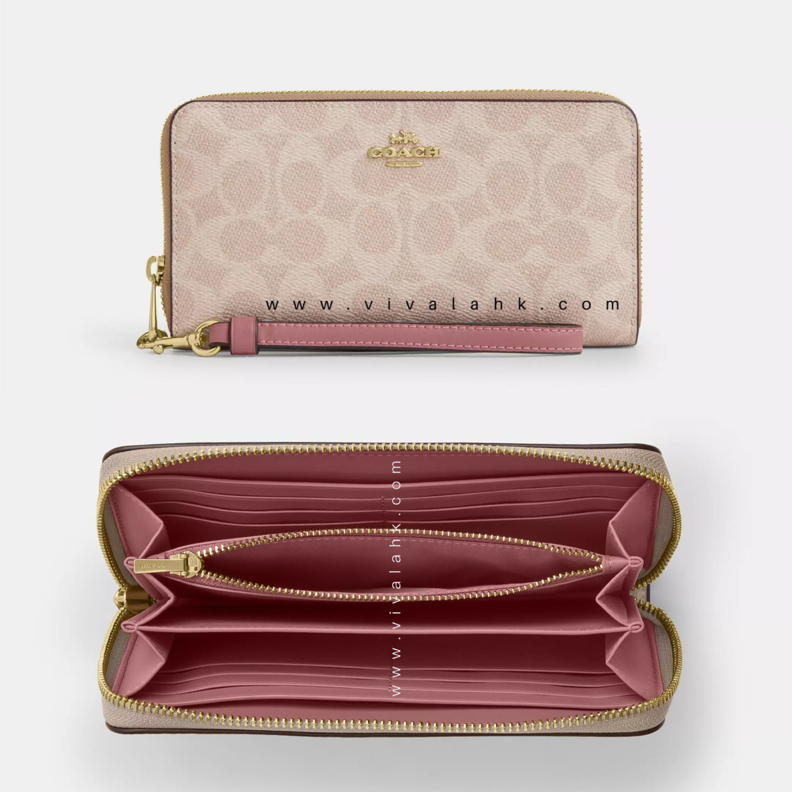 Coach - 拉鍊長銀包 (C字暗花) (CW778)