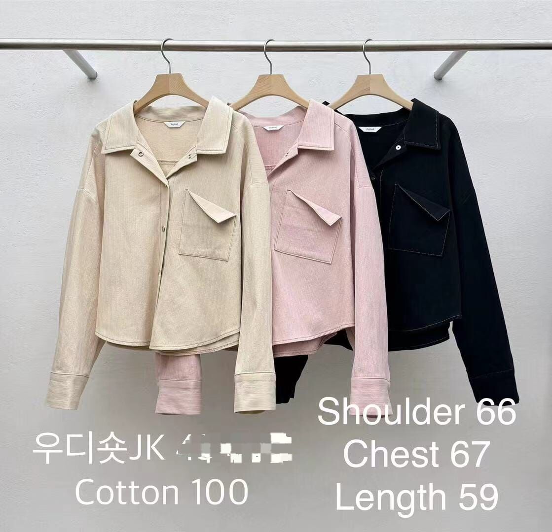 RE5431 摺角口袋翻領啪扣上衣 *特價* (優惠碼同充值購物金不適用)