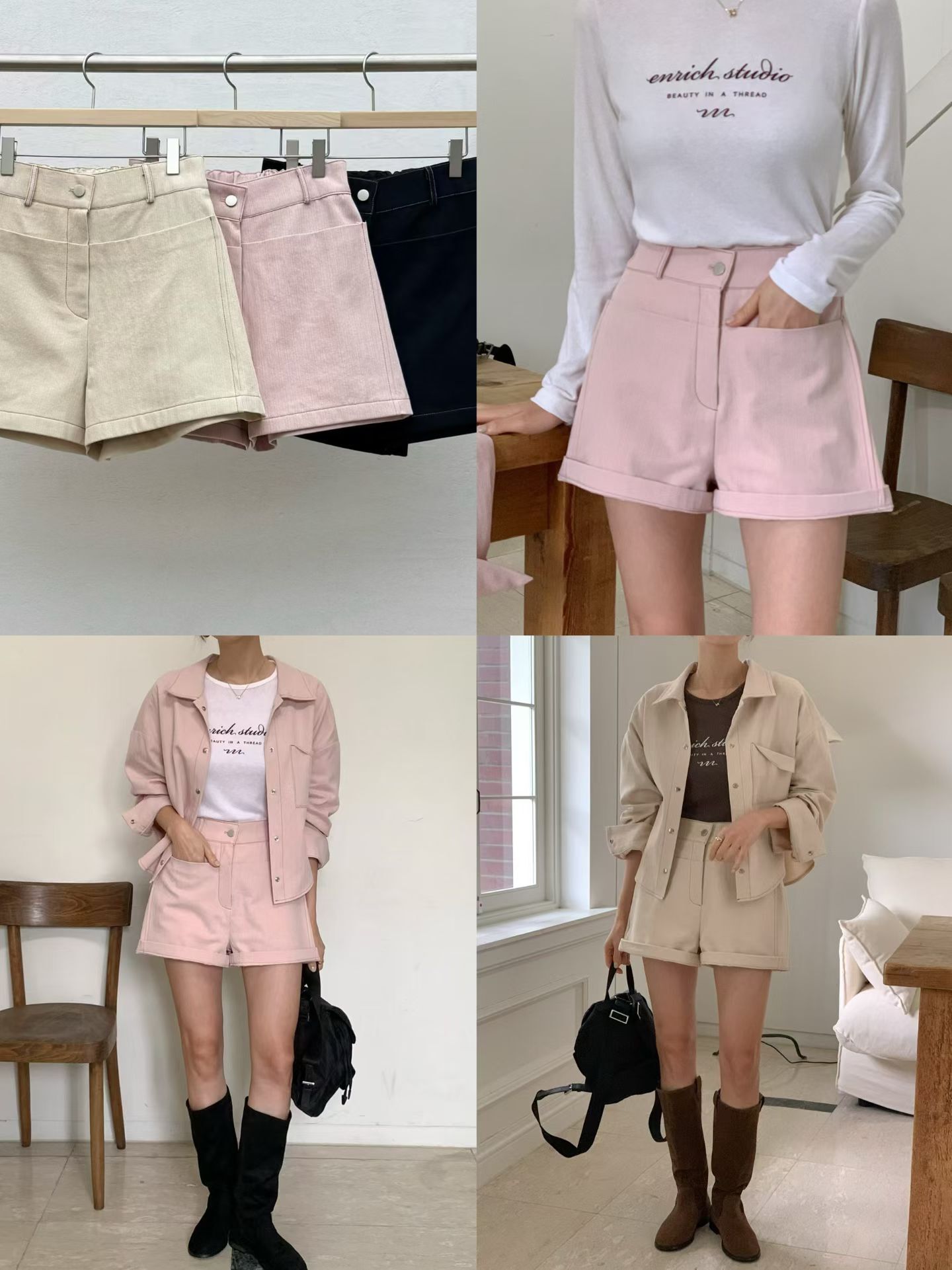 RE5432 後橡筋超大口袋高腰短褲 *特價* (優惠碼同充值購物金不適用)