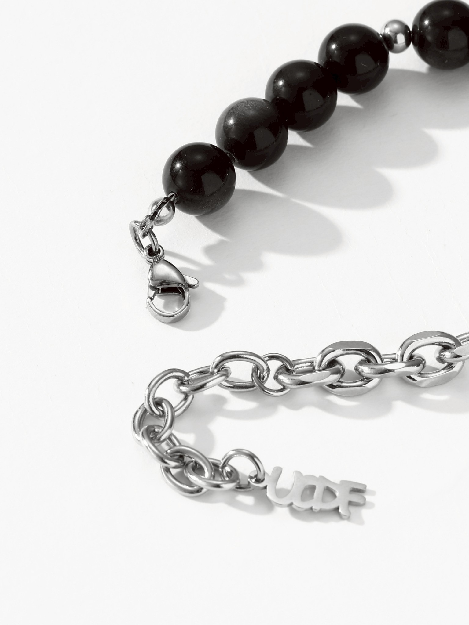 UCDF 黑色 銀曜石 串珠 設計感 手鏈 UCB009