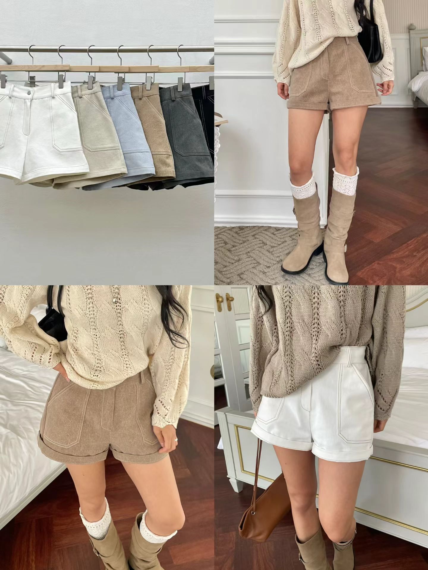 RE5440 後橡筋壓褶明顯短褲 *特價* (優惠碼同充值購物金不適用)