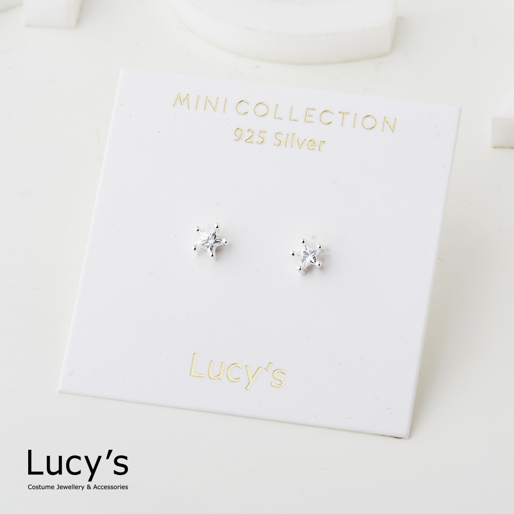 *925純銀〔輕銀系列〕五角星 耳環 (118314)