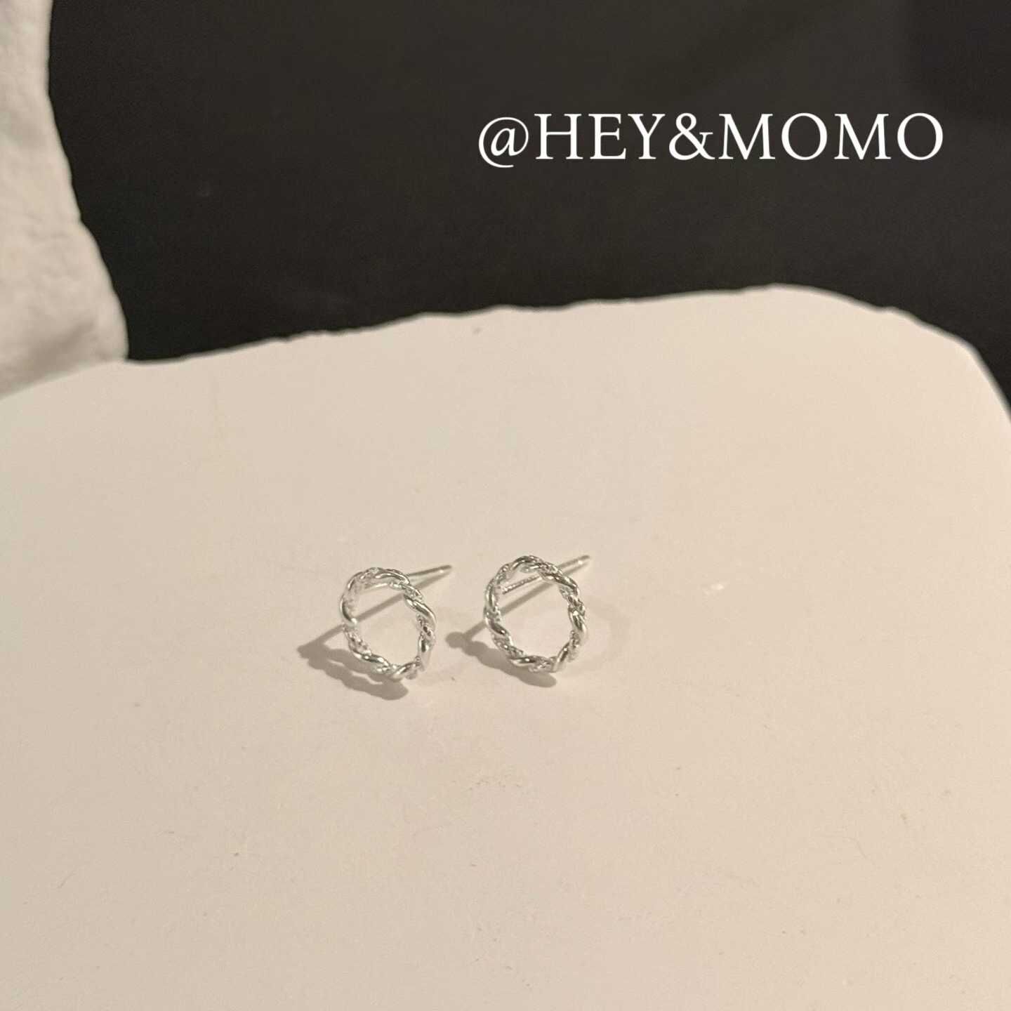 HM5403 ⚪️925 銀 紐結圓環耳環
