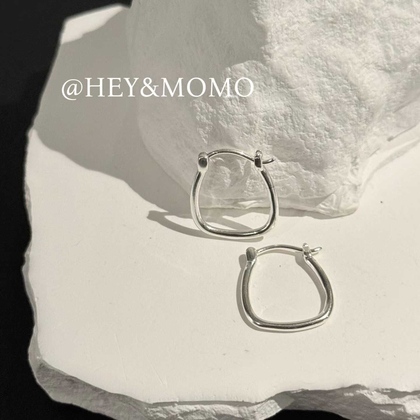 HM5404 ⚪️925 銀 菱形方塊耳扣耳環