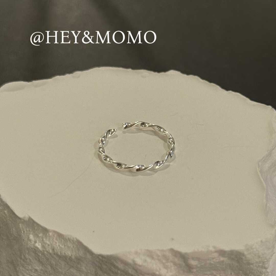 HM5405 ⚪️925 銀 螺旋麻繩線戒指