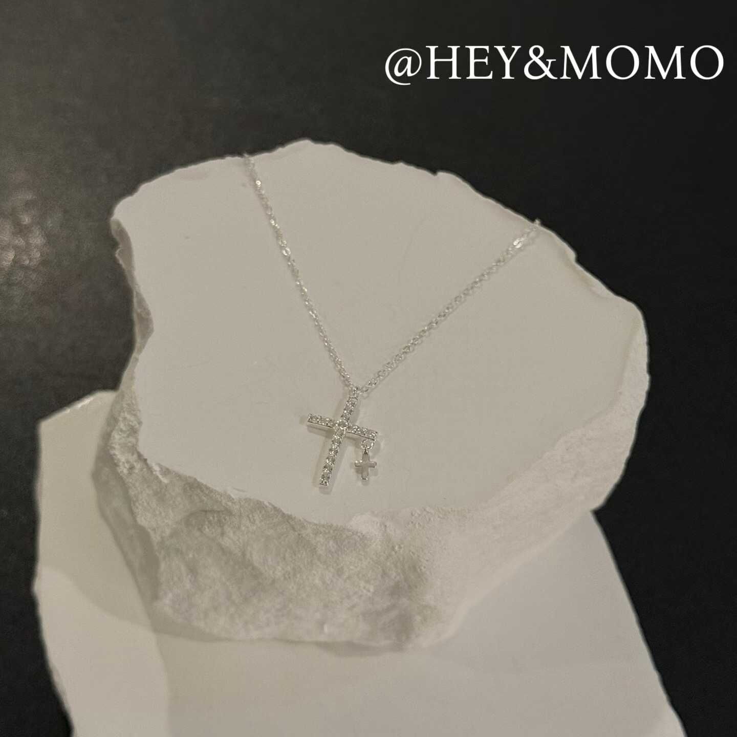HM5413 ⚪️925 銀 十字架嵌鑽項鍊