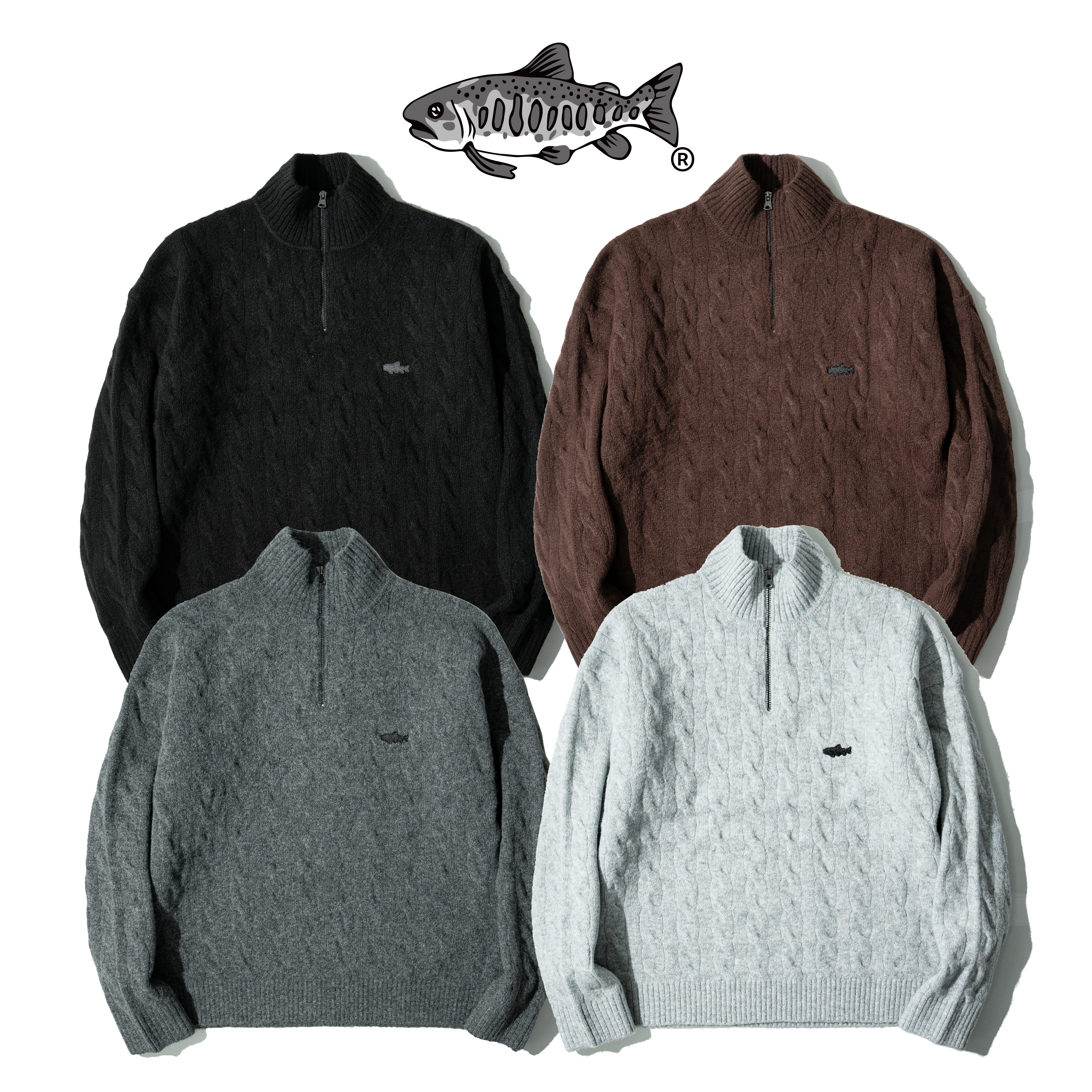 AGILITY Cable Knit Quarter Zip Sweater 麻花卷 半拉鏈 毛衣 [KN-Z]