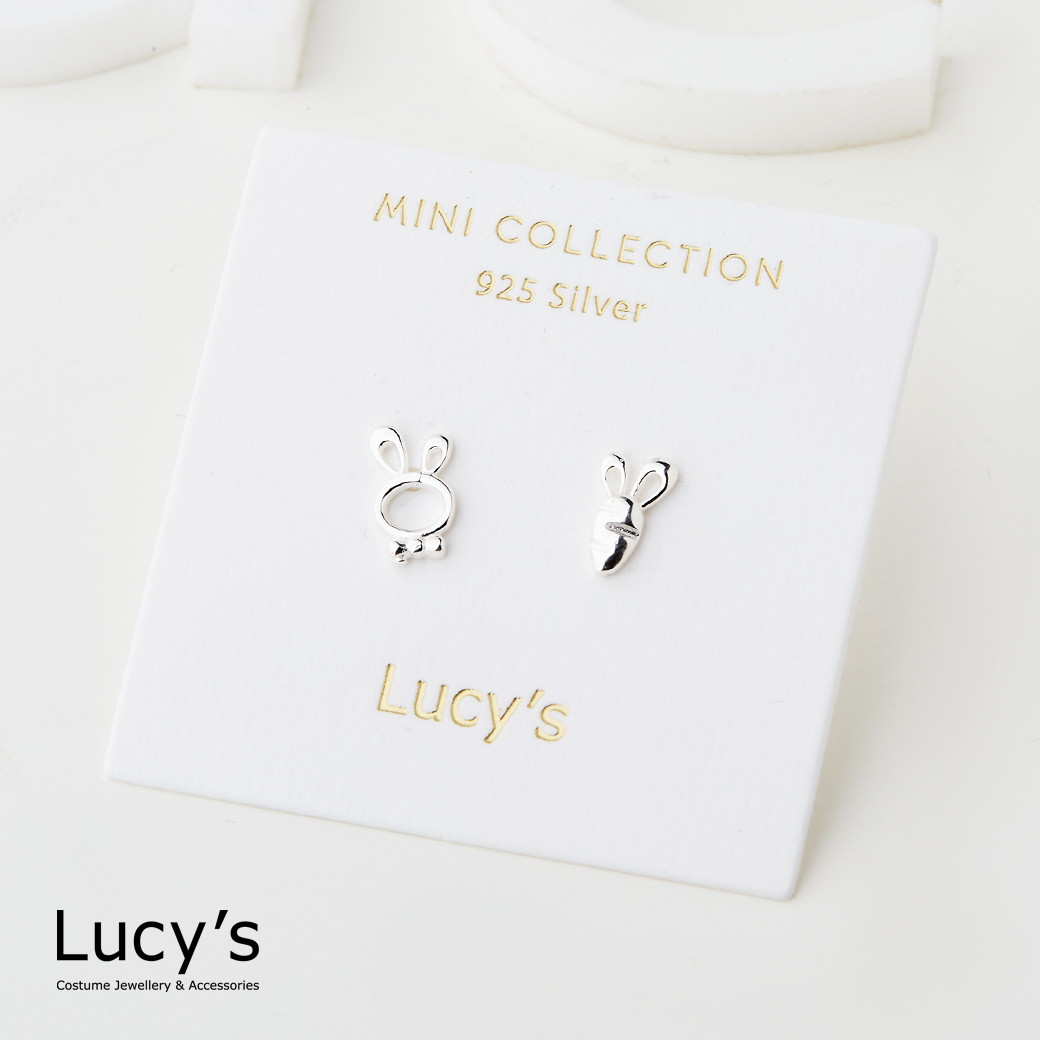 *925純銀〔輕銀系列〕兔兔與蘿蔔 耳環 (126450)