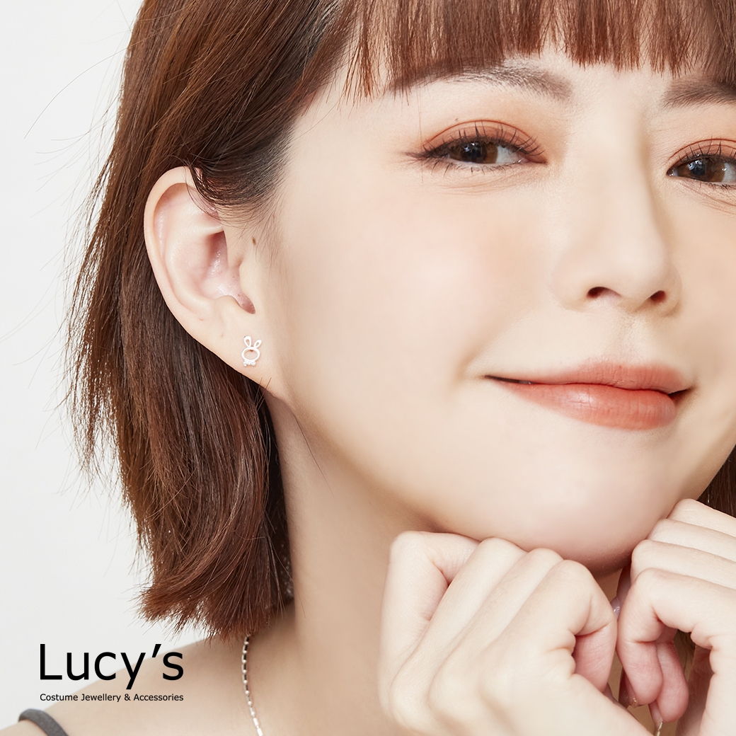 *925純銀〔輕銀系列〕兔兔與蘿蔔 耳環 (126450)