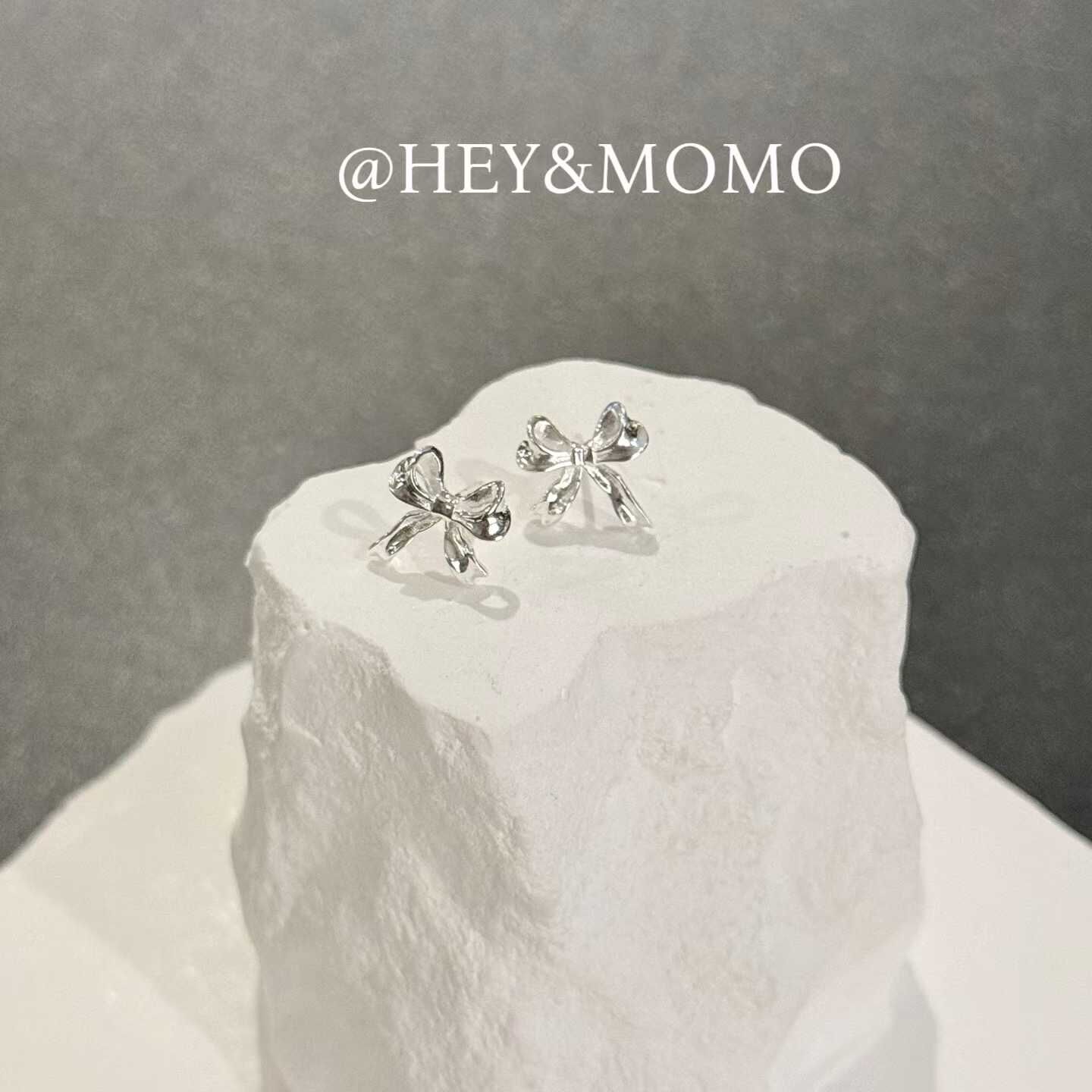 HM5416 ⚪️925 銀 飄帶禮物款蝴蝶結耳環