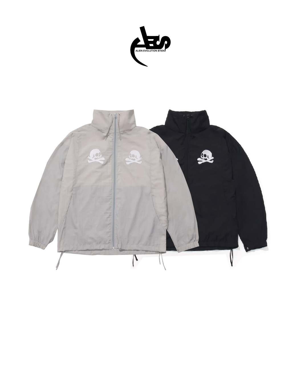 AES 雙骷髏LOGO電繡防水防曬外套夾克 黑/灰25 A/W DOUBLE SKULL WATERPROOF UV-PROTECTIVE JKT