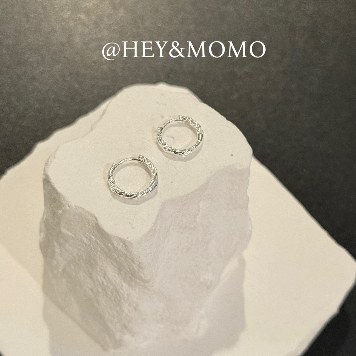 HM5419 ⚪️925 銀 鐳射迷你耳圈耳扣