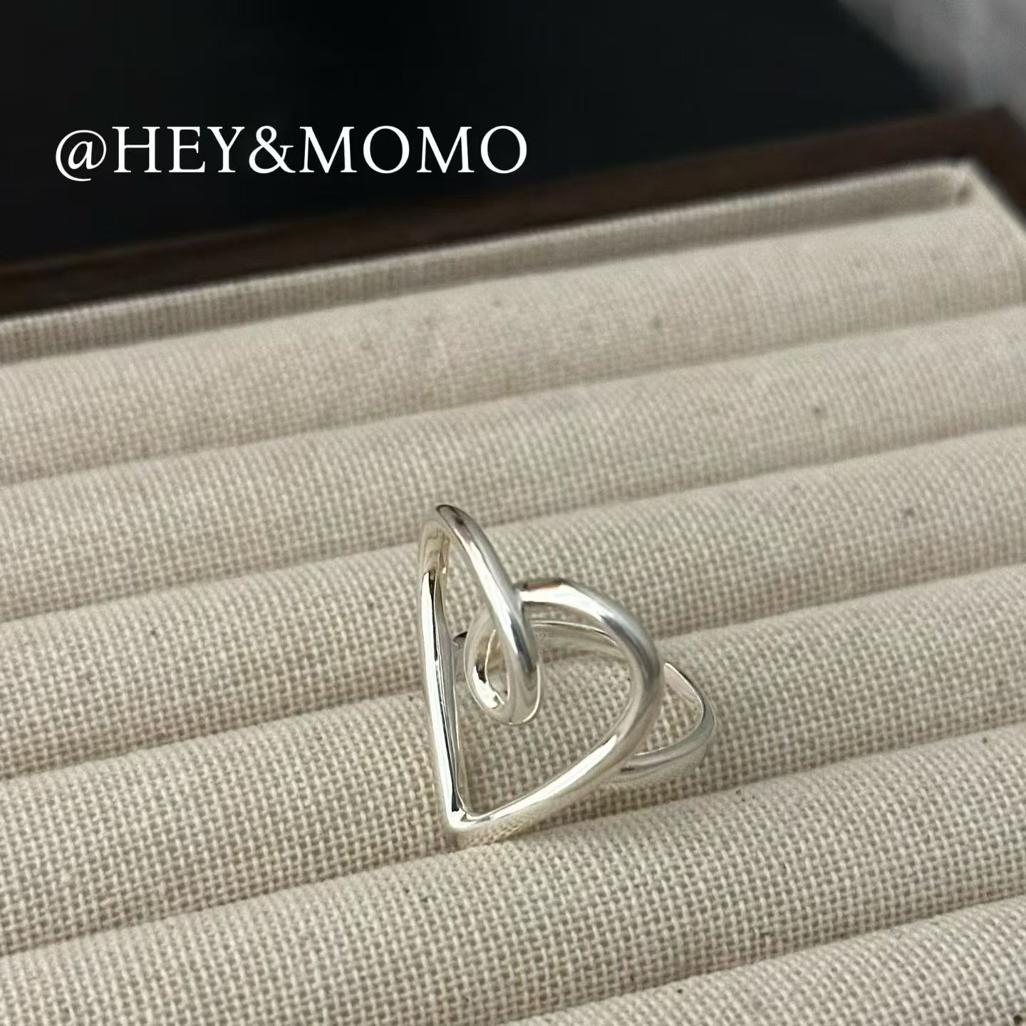 HM5434 ⚪️925 銀 立體愛心紐結戒指