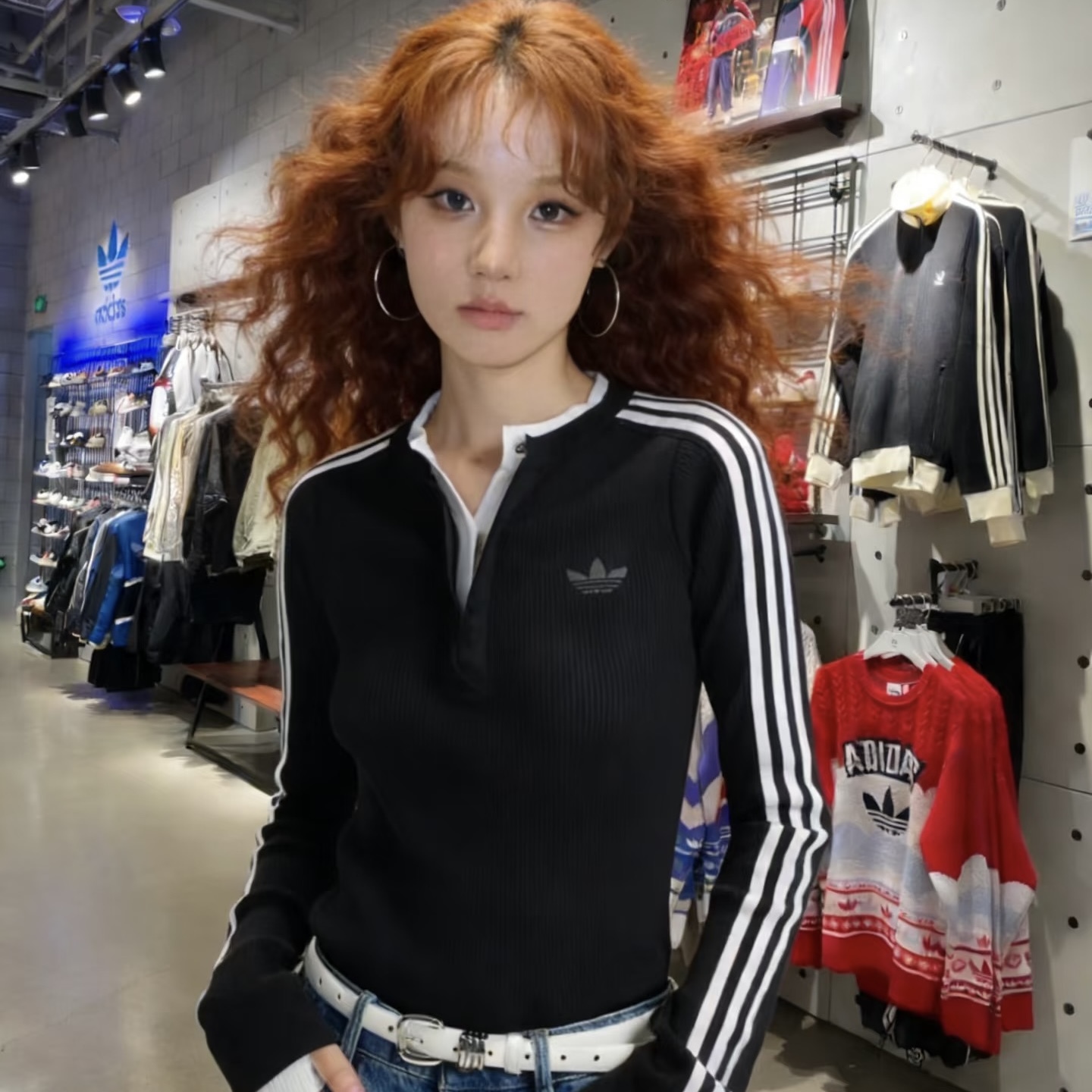 ADIDAS ORIGINALS PREMIUM 3S BUTTON 假兩件 鈕扣 針織 長袖 女款 黑KS5333 / 紅KS5332