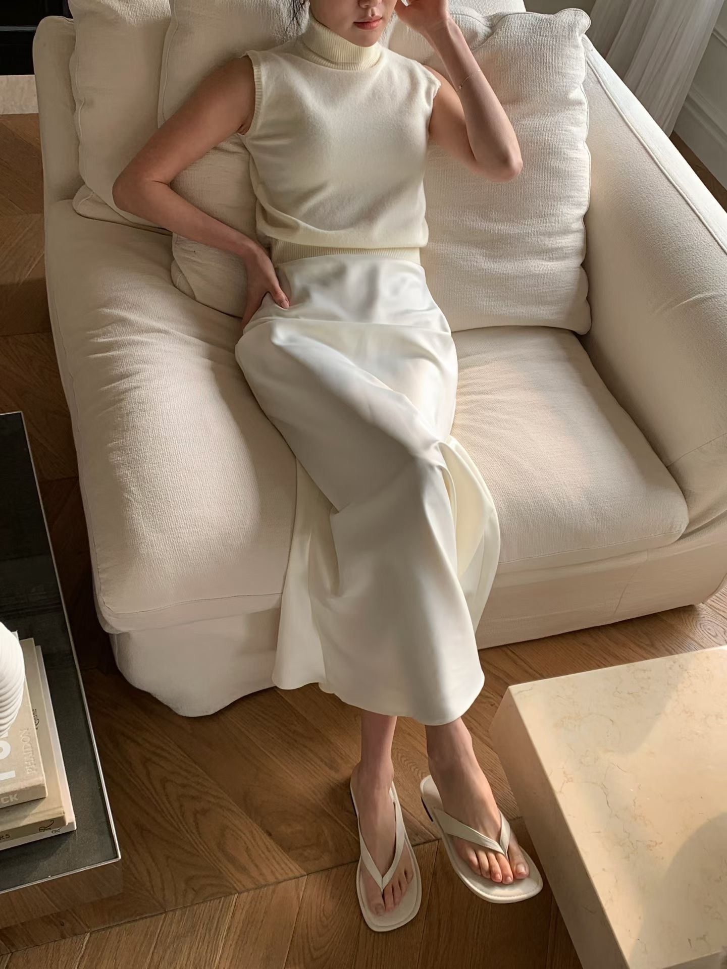 #228N552 賽納河畔 魚尾光澤美半裙