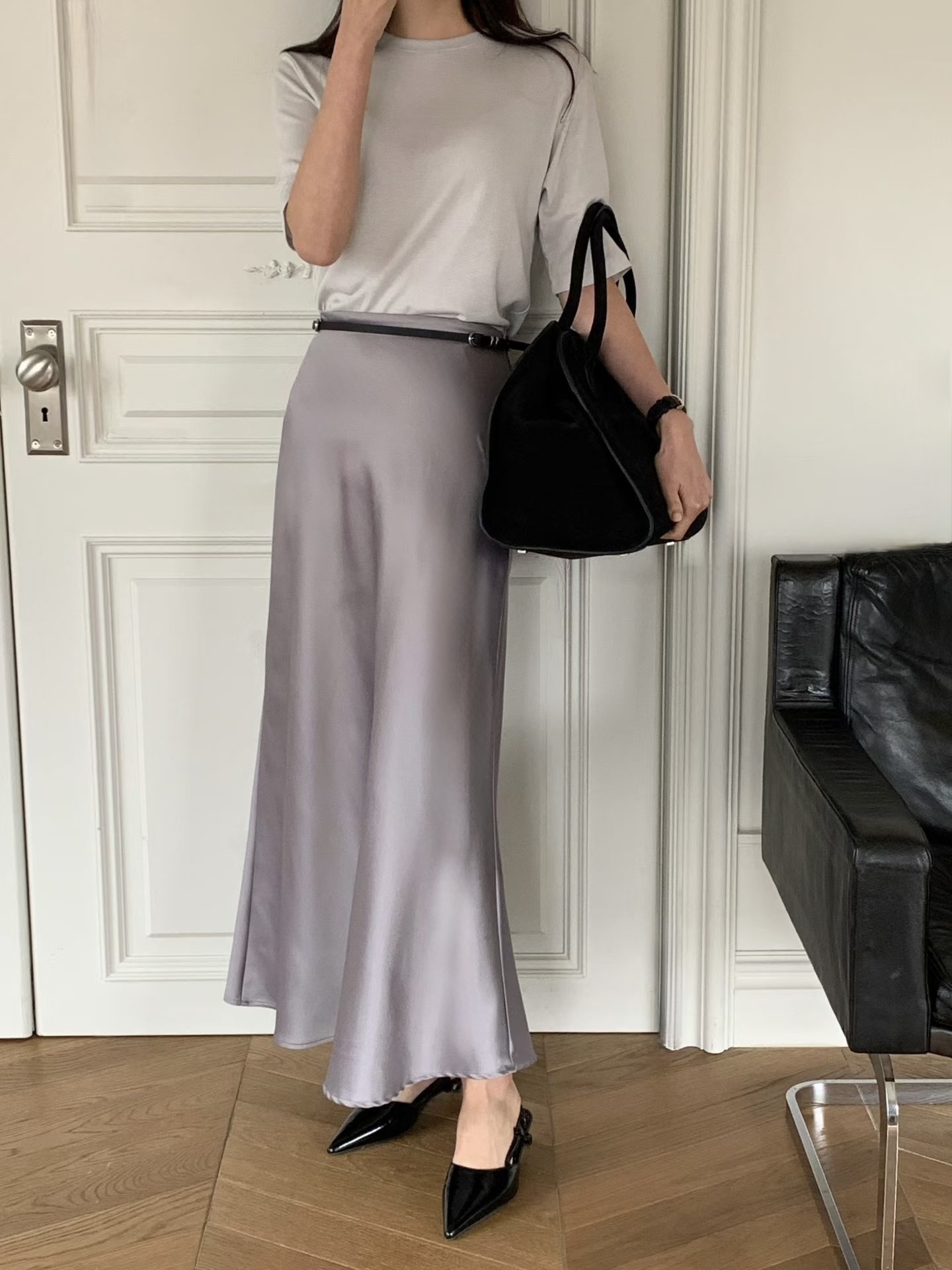 #228N552 賽納河畔 魚尾光澤美半裙