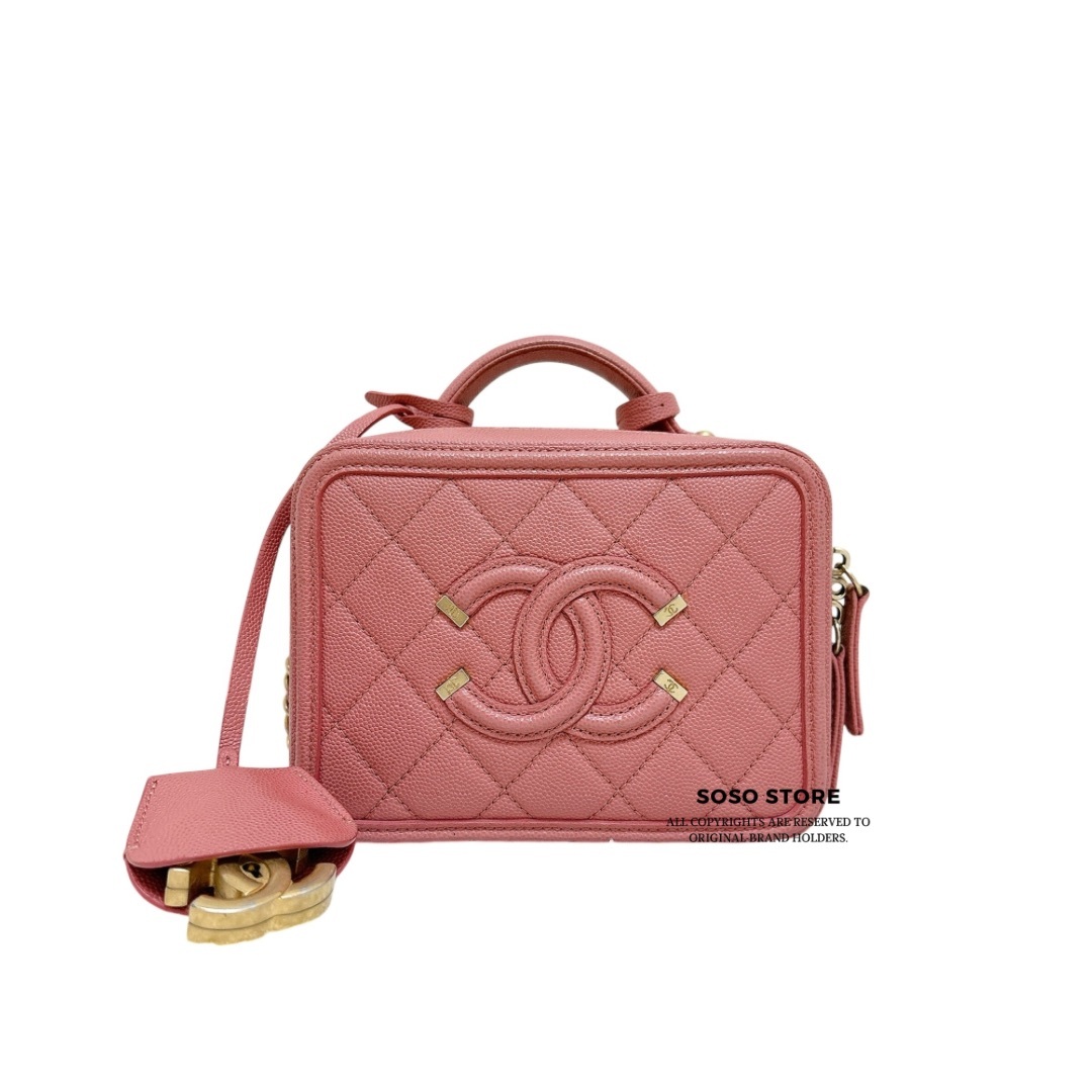 Chanel Filigree Vanity Case - Pink / Ghw