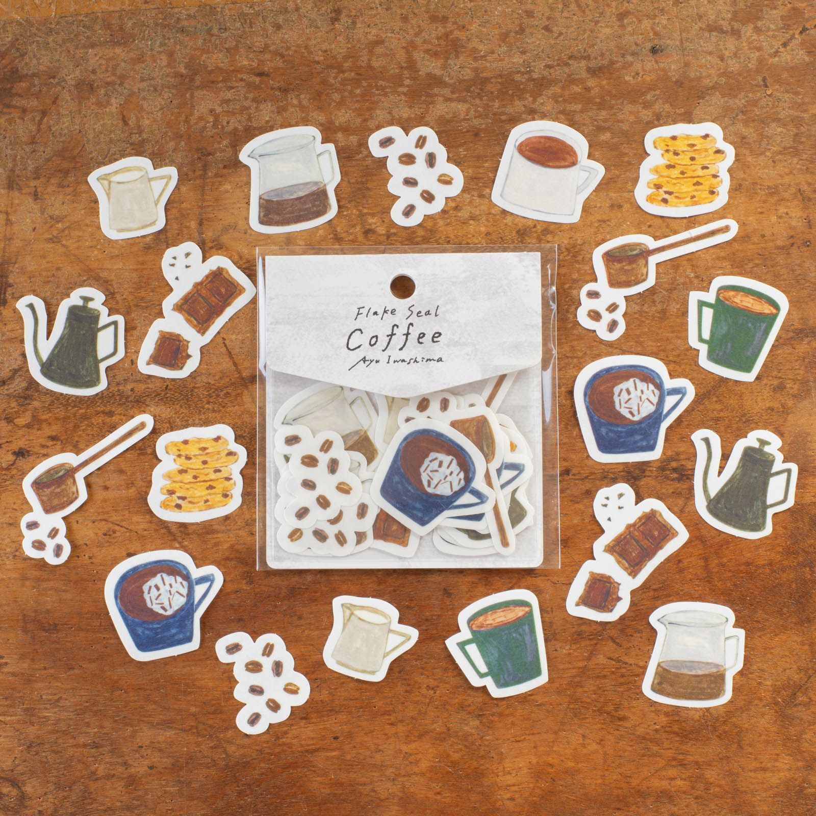 いわしまあゆ｜Coffee｜和紙貼紙包 / 手紙社 / JAPAN